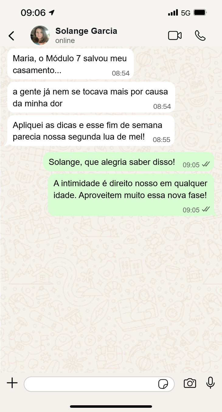Depoimento de cliente em screenshot de WhatsApp 2